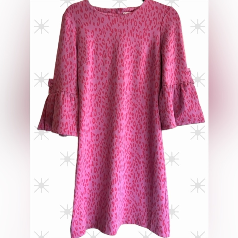 Tyler‎ Boe Sydney Flare Sleeve Pink Leopard Cheetah Pattern Dress